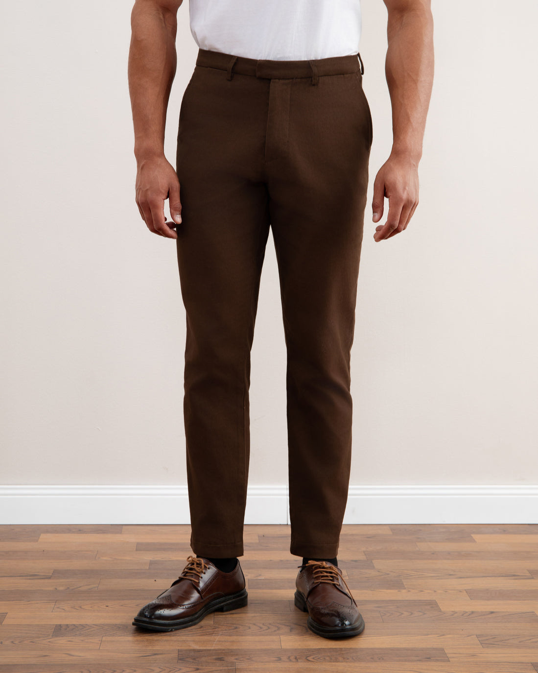 Dark Brown Straight Winter Trousers