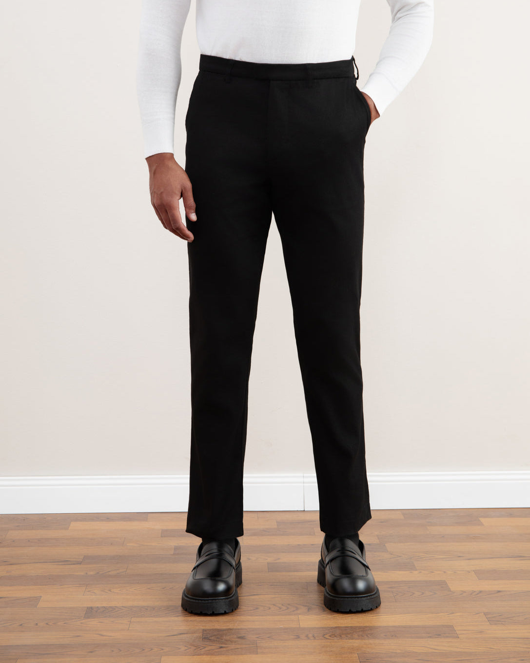 Black Straight Winter Pants