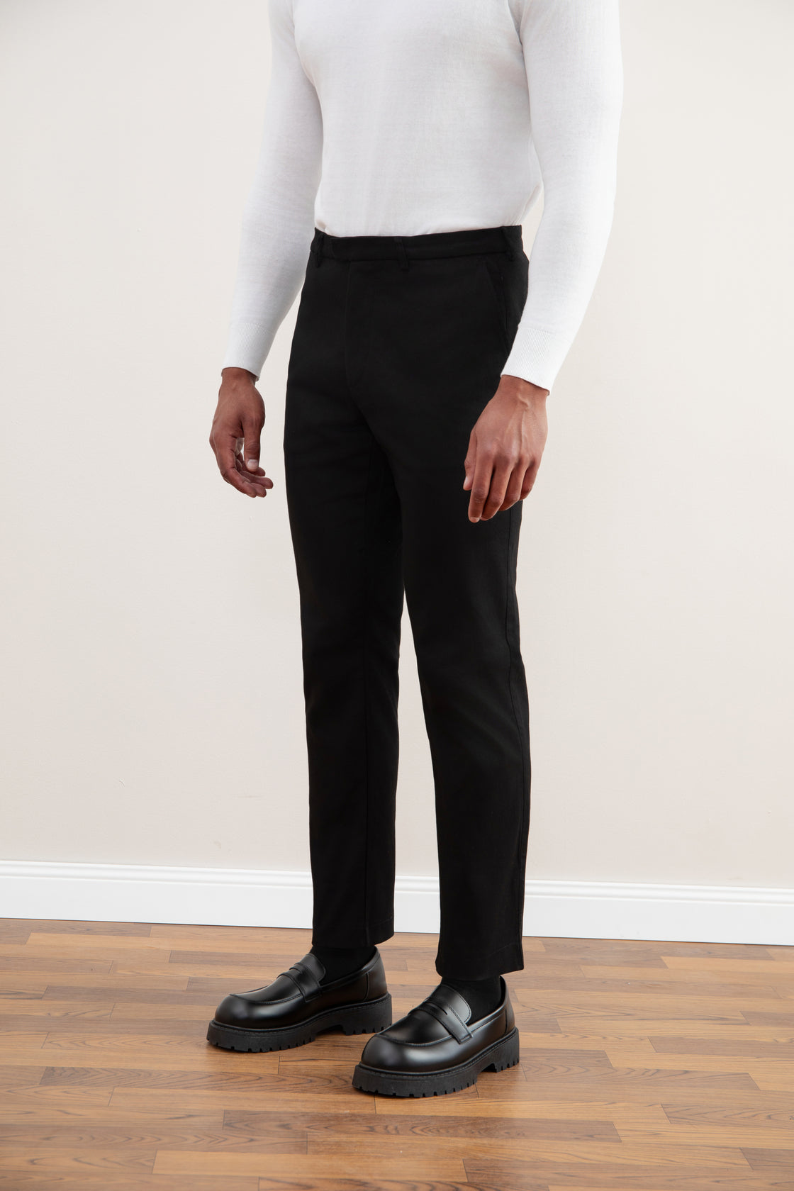 Black Straight Winter Pants