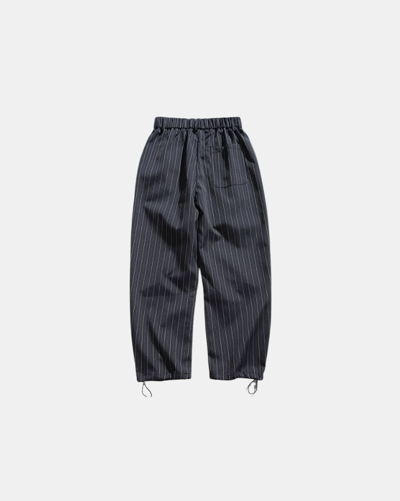 Diplomatic Stripe Pants with Drawstring - Navy Blue