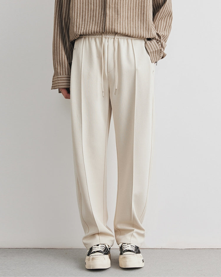 Soft Feel Straight-Leg Drawstring Pants