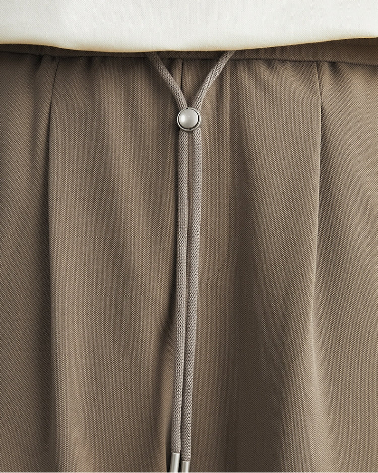 Relaxed Pants with Soft Waistband and Drawstrings