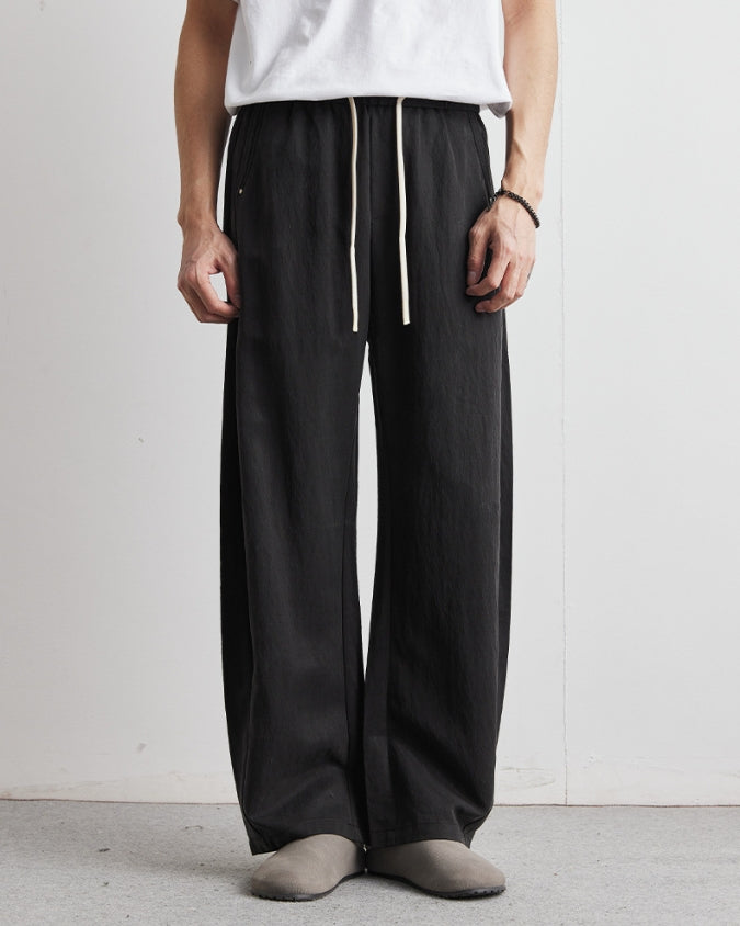 Tencel Jogger Pants with Loose Drawstrings