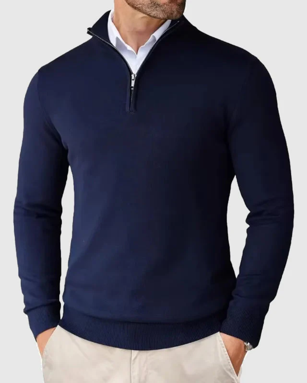 Heritage Half-Zip Cotton Knit Sweater