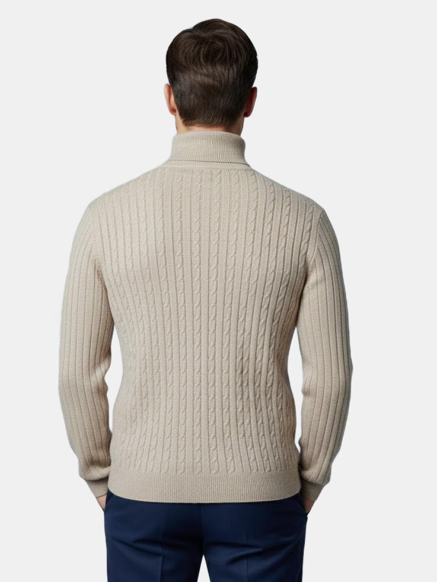 Cashmere Cable-Knit Turtleneck Sweater