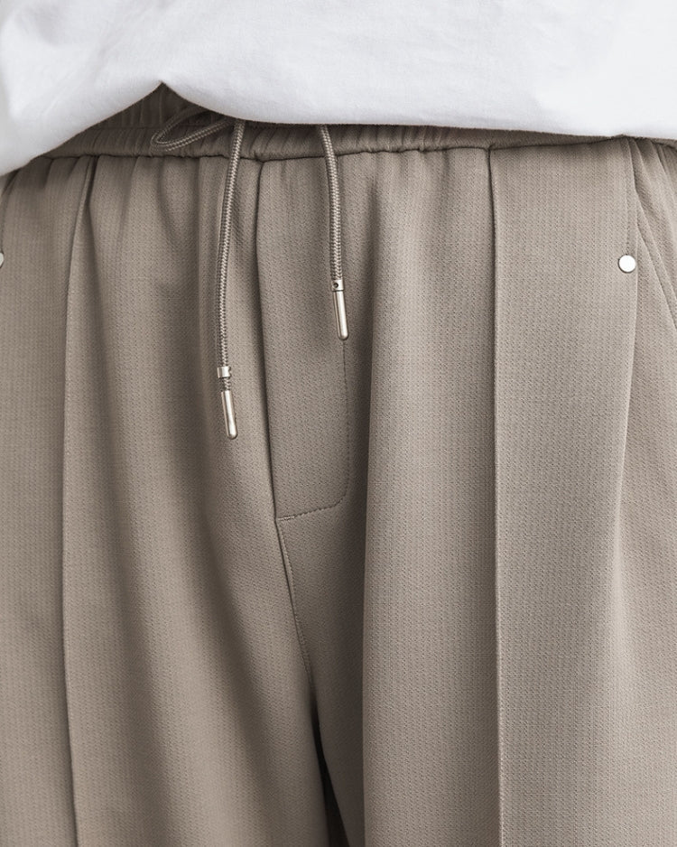 Soft Feel Straight-Leg Drawstring Pants