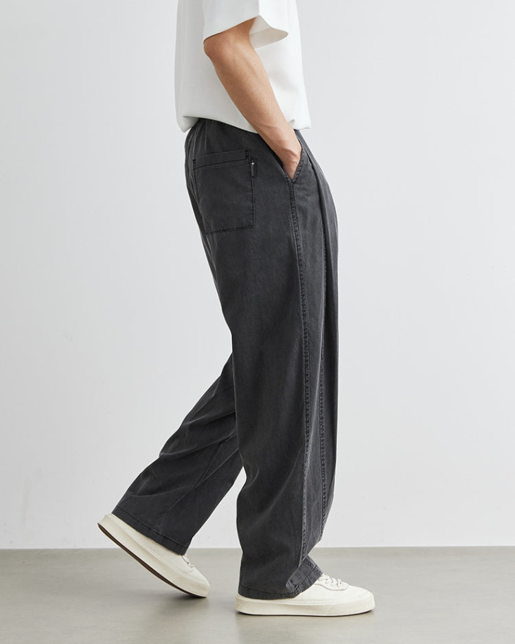 Tencel Jogger Pants with Fine Drawstrings and Loose Fit