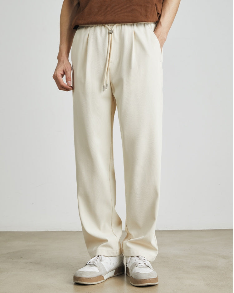 Relaxed Pants with Soft Waistband and Drawstrings