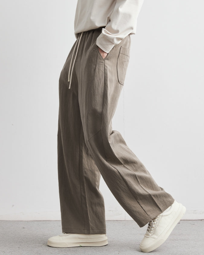 Tencel Jogger Pants with Loose Drawstrings