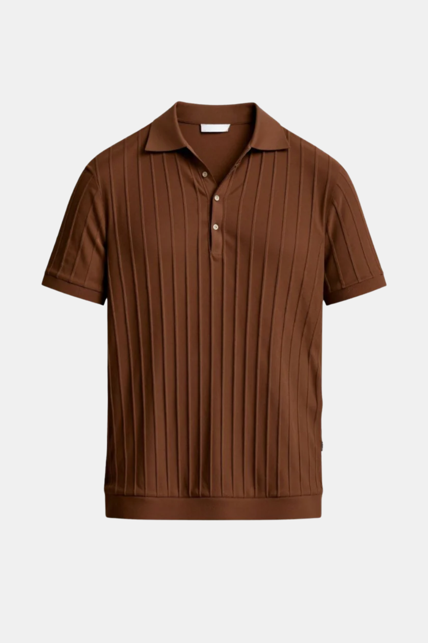 Vertical Striped Button Up Polo
