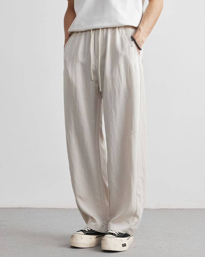 Tencel Jogger Pants with Loose Drawstrings