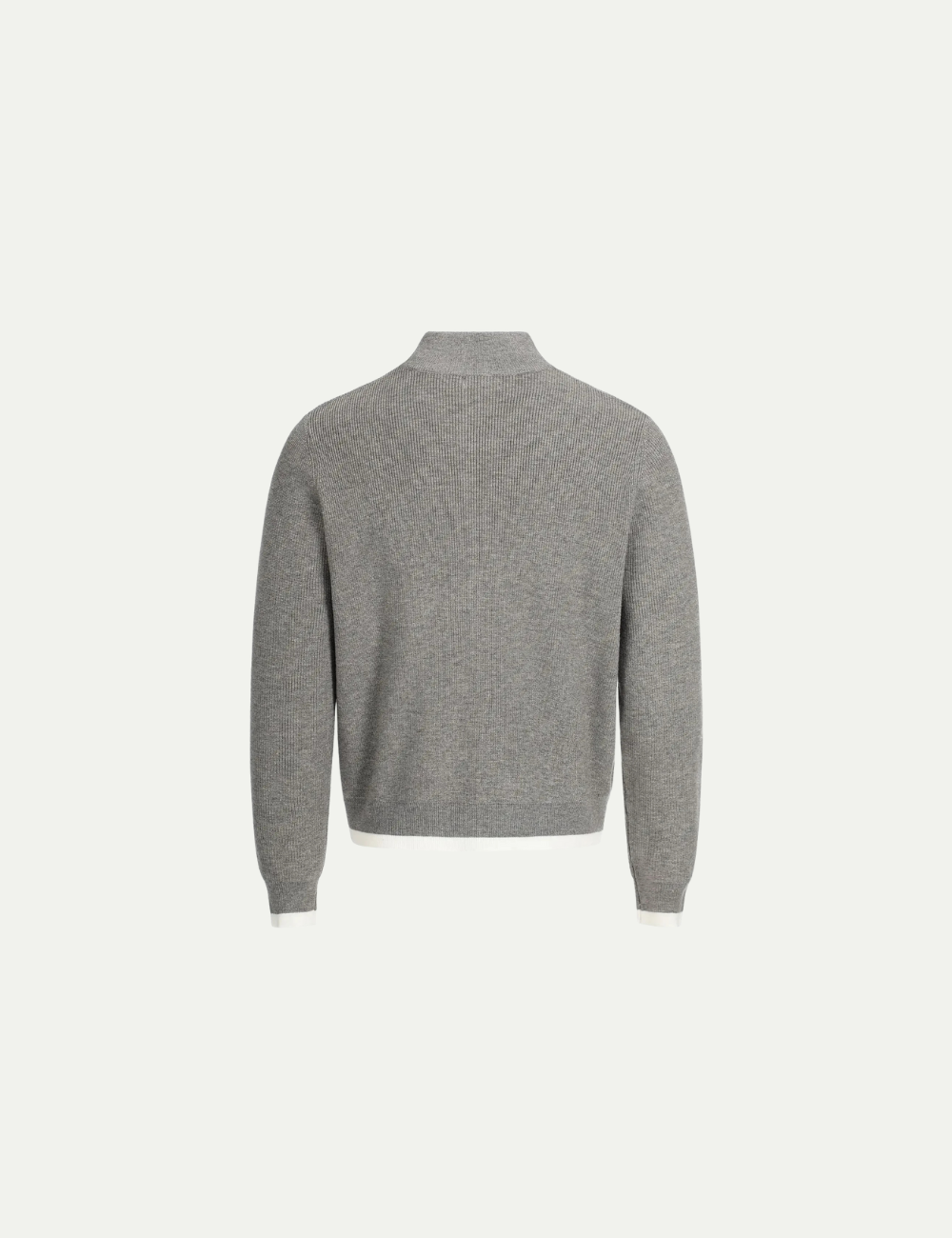 Wool-Cotton Blend Full-Zip Sweater