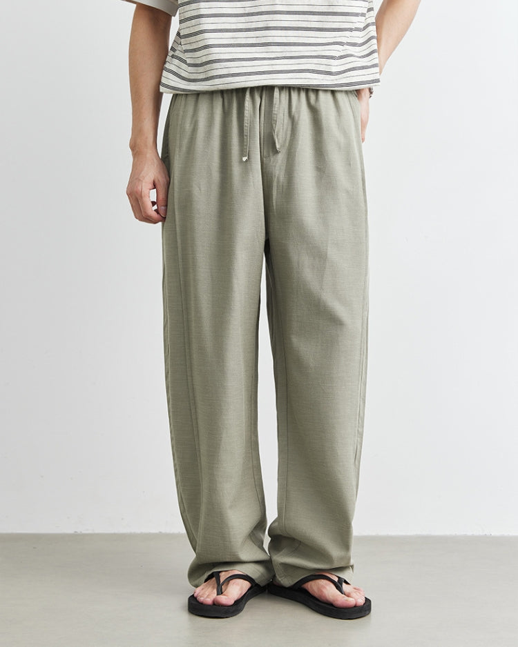 Wide Waist Linen Pants