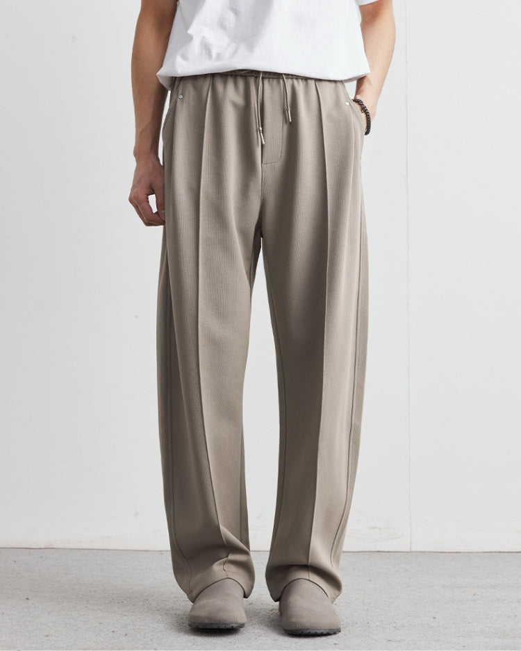 Soft Feel Straight-Leg Drawstring Pants
