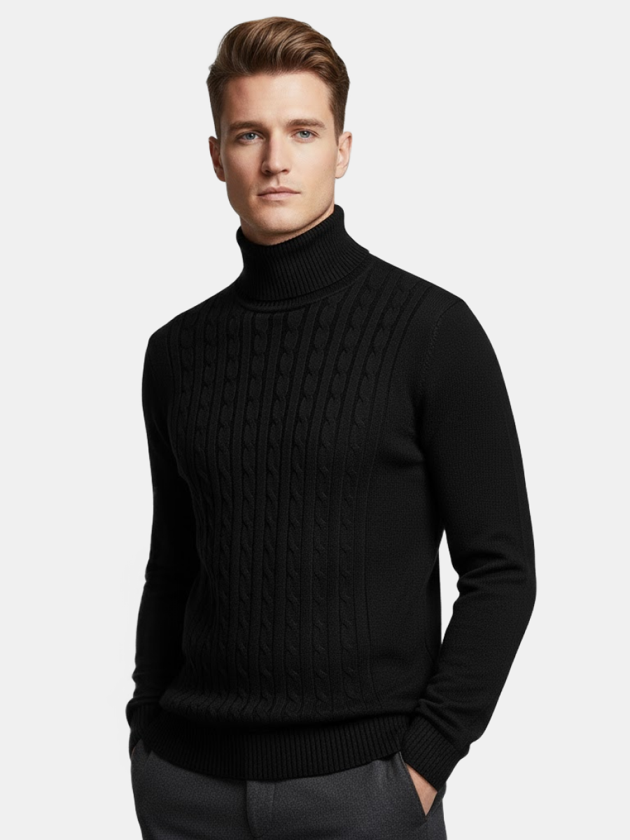 Cashmere Cable-Knit Turtleneck Sweater