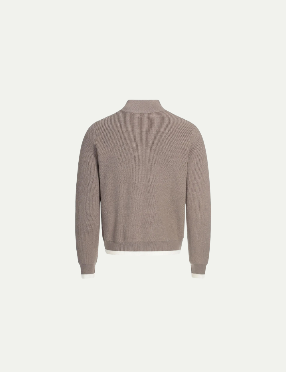 Wool-Cotton Blend Full-Zip Sweater