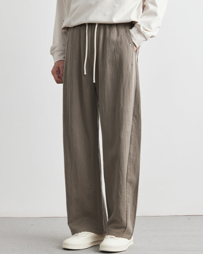 Tencel Jogger Pants with Loose Drawstrings