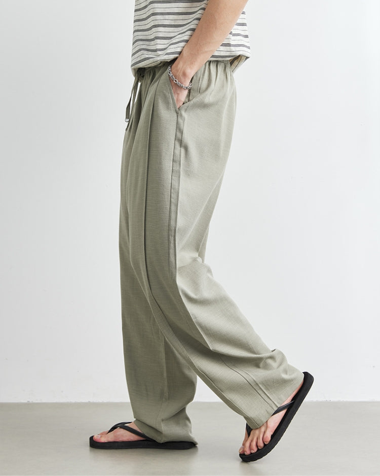 Wide Waist Linen Pants