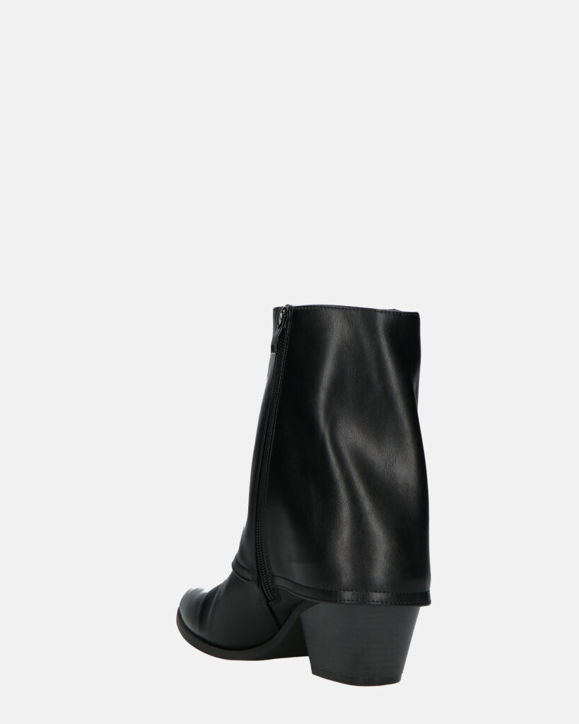 AINA - Black Ankle Boots With Fold