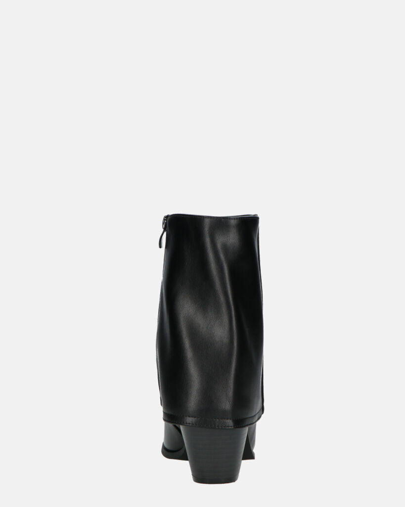 AINA - Black Ankle Boots With Fold