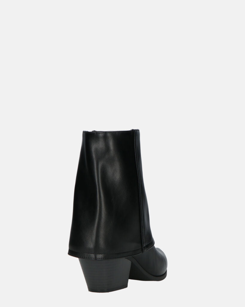 AINA - Black Ankle Boots With Fold