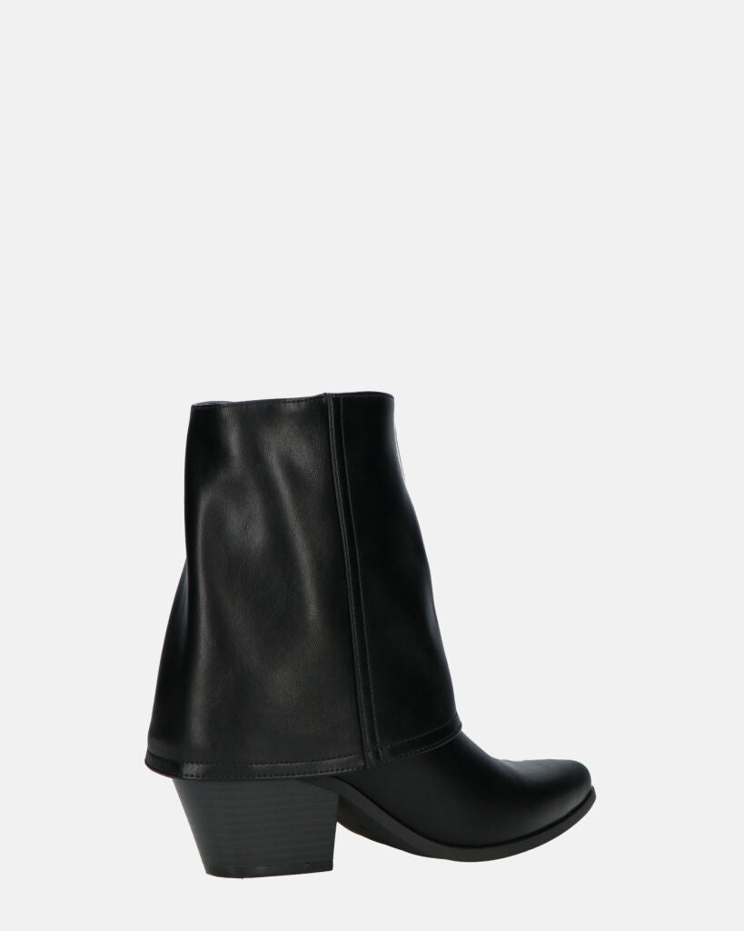 AINA - Black Ankle Boots With Fold