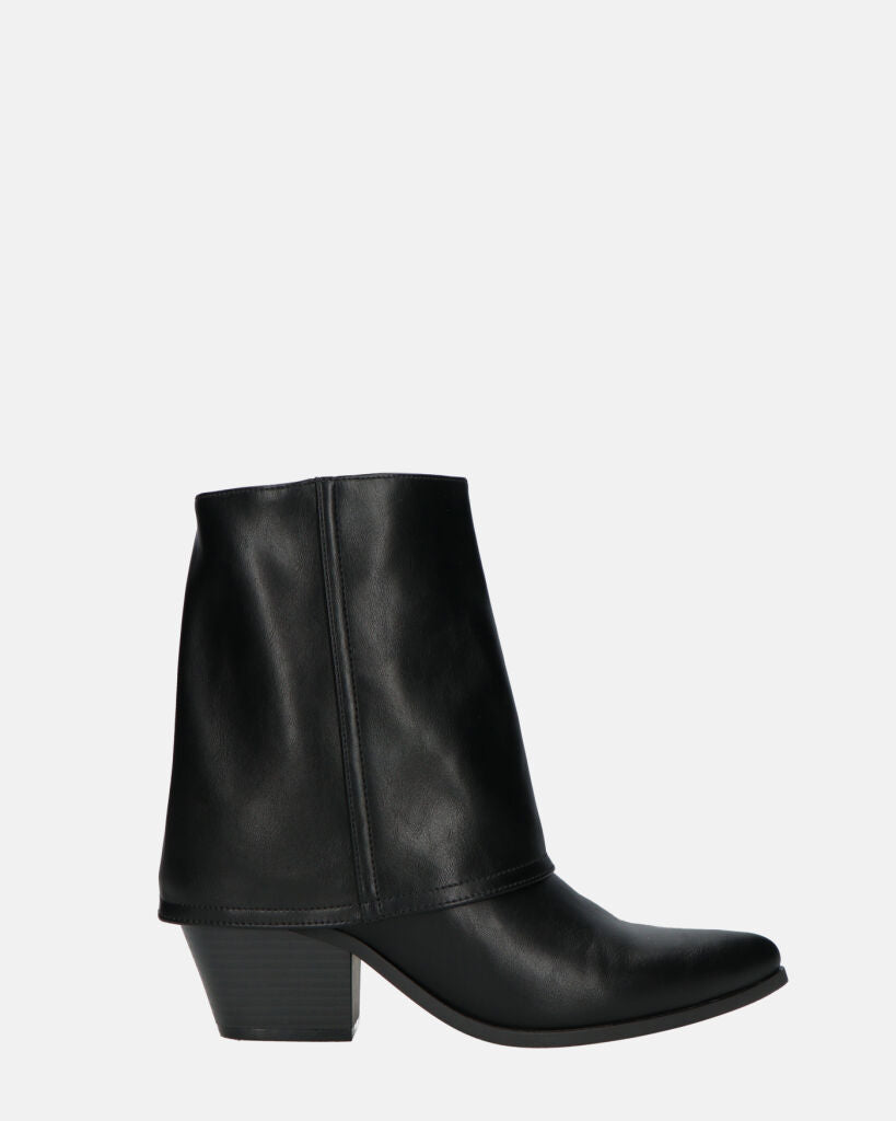 AINA - Black Ankle Boots With Fold