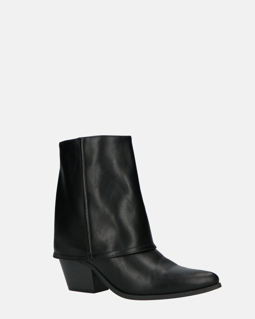 AINA - Black Ankle Boots With Fold
