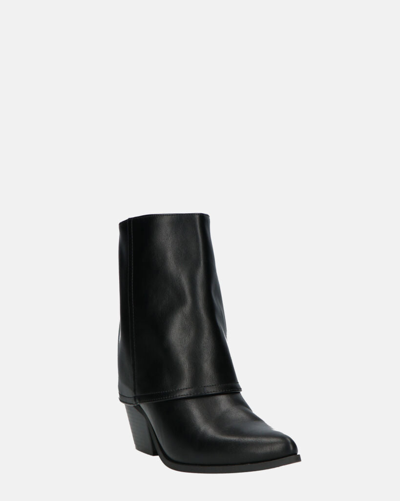 AINA - Black Ankle Boots With Fold