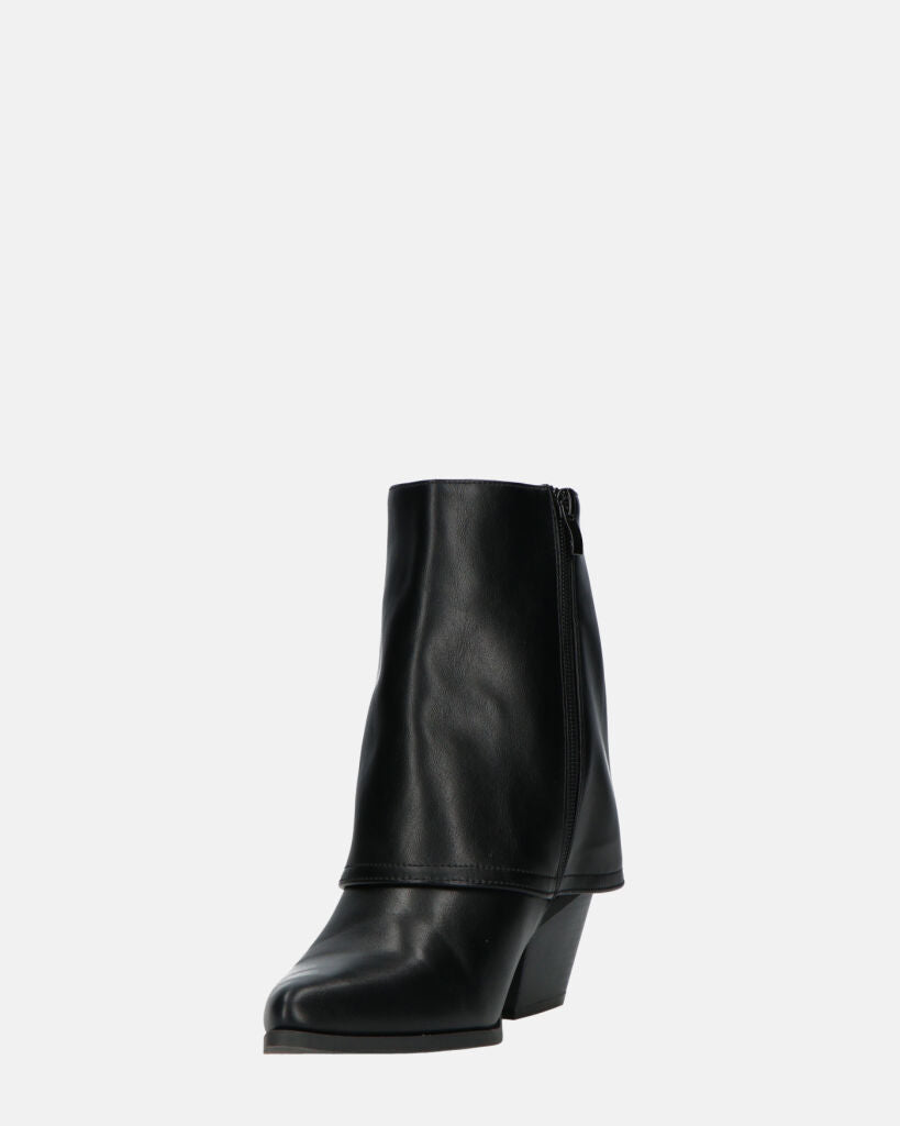 AINA - Black Ankle Boots With Fold