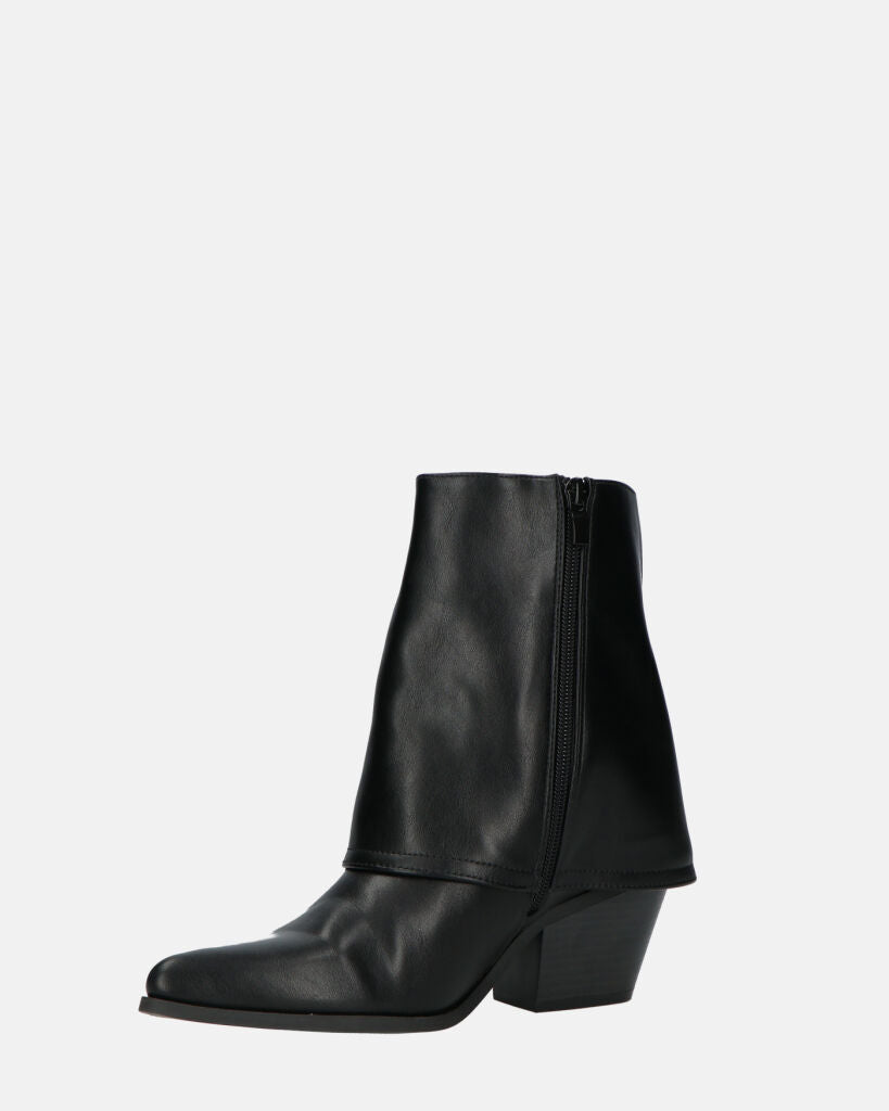 AINA - Black Ankle Boots With Fold