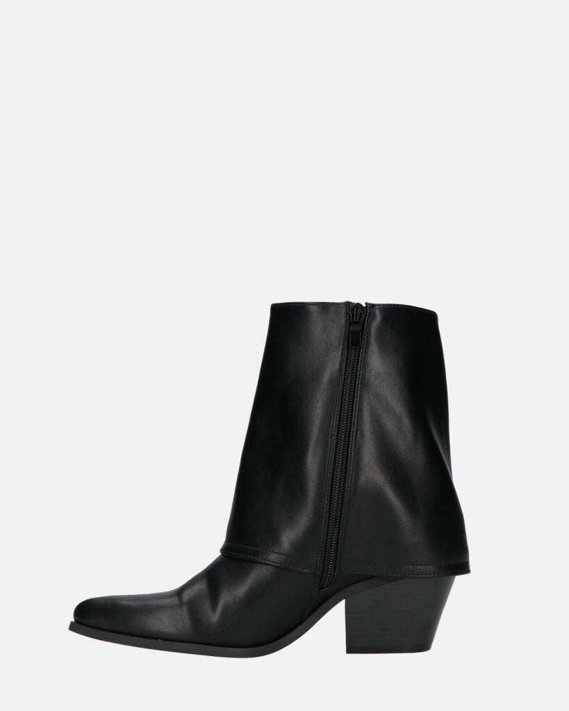AINA - Black Ankle Boots With Fold