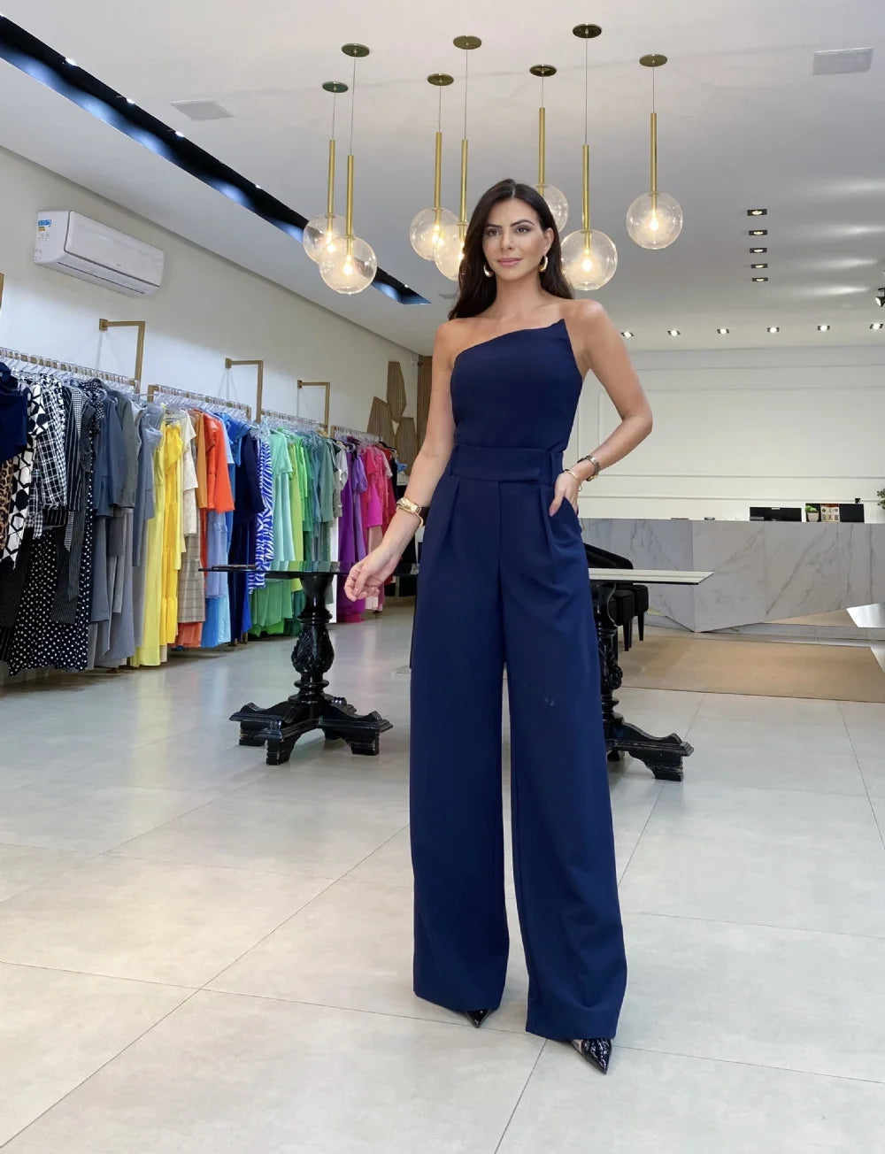 Asymmetric One-Shoulder Jumpsuit