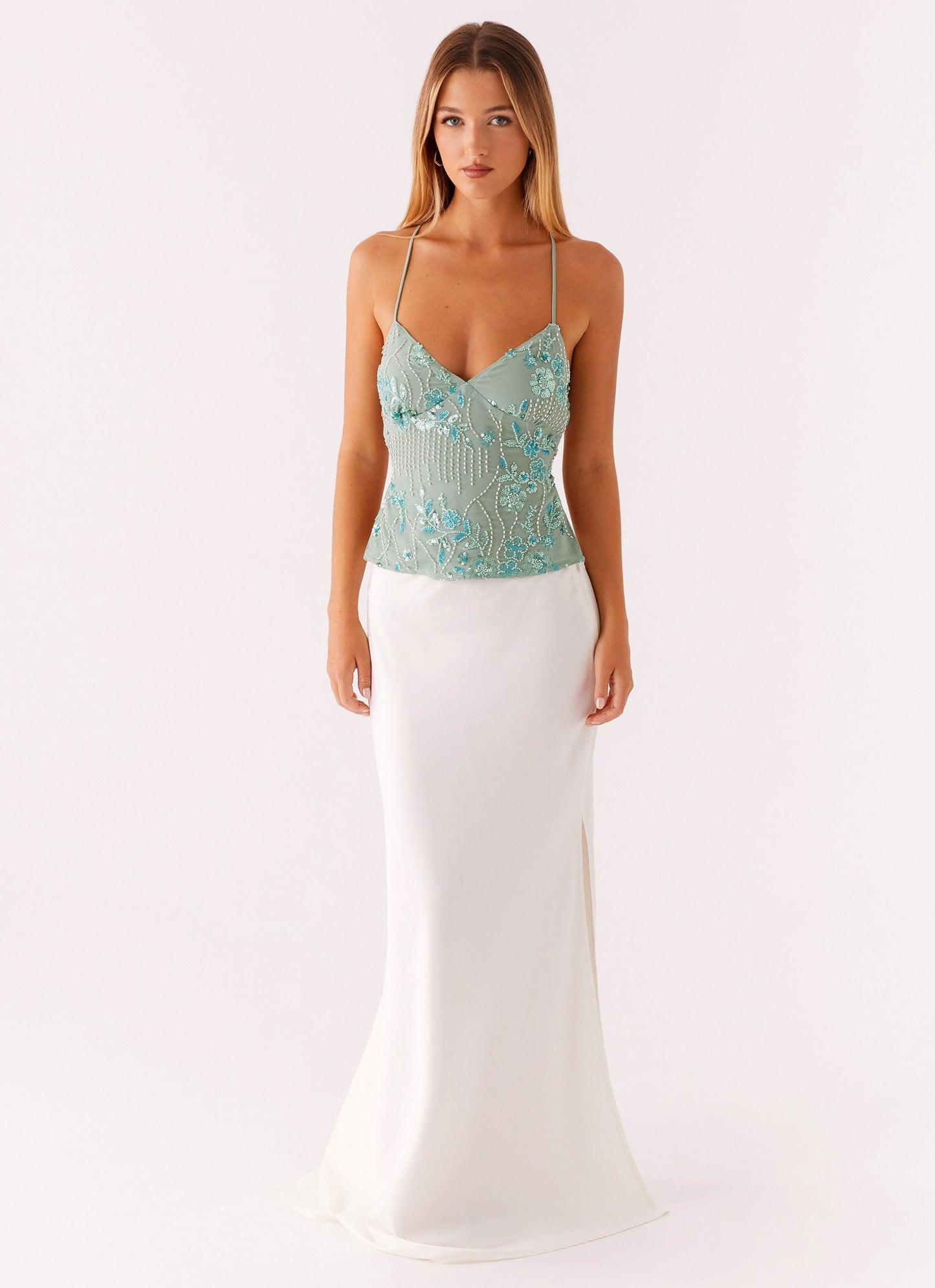 Beaded Embroidered Cami Top