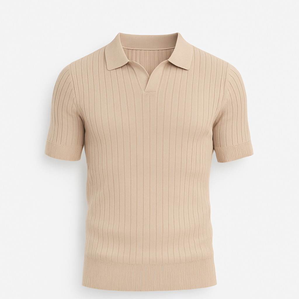 Textured Knit Polo Shirt