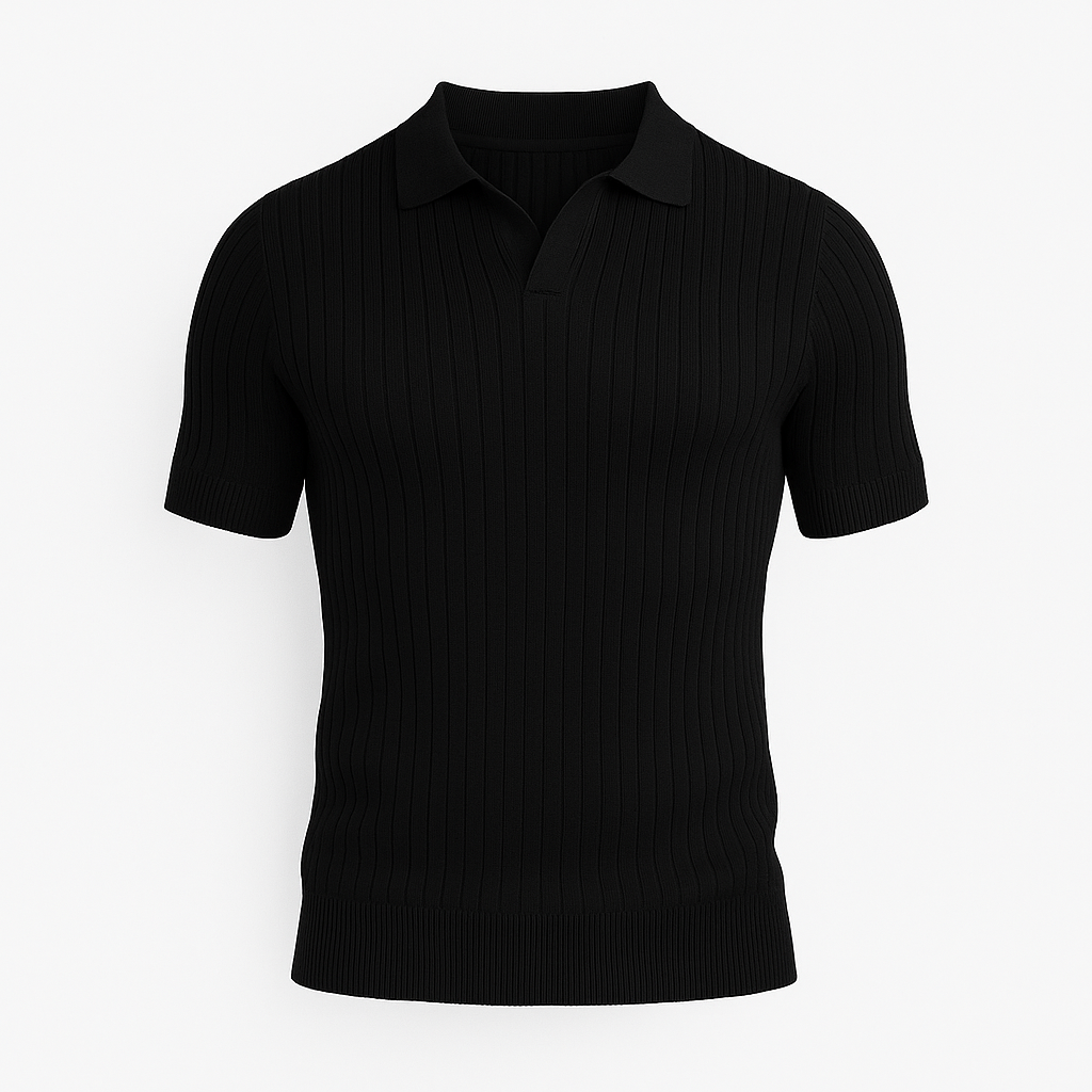 Textured Knit Polo Shirt