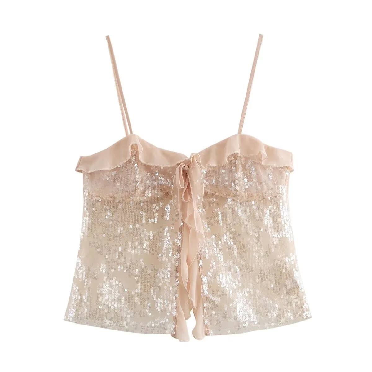 Sequin Ruffle Cami