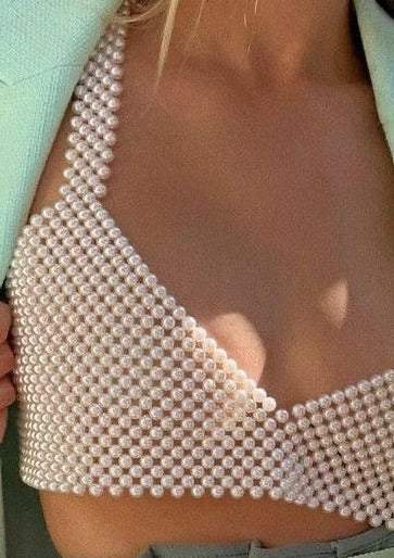 Beaded Pearl Crop Top