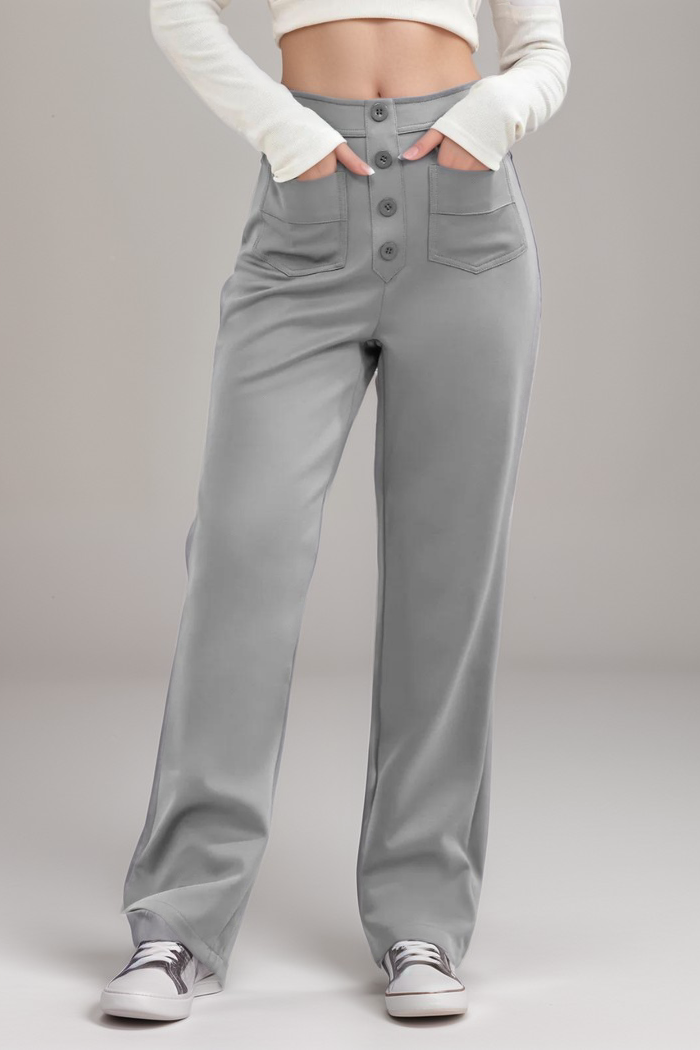 Elastic High-Waisted Pants