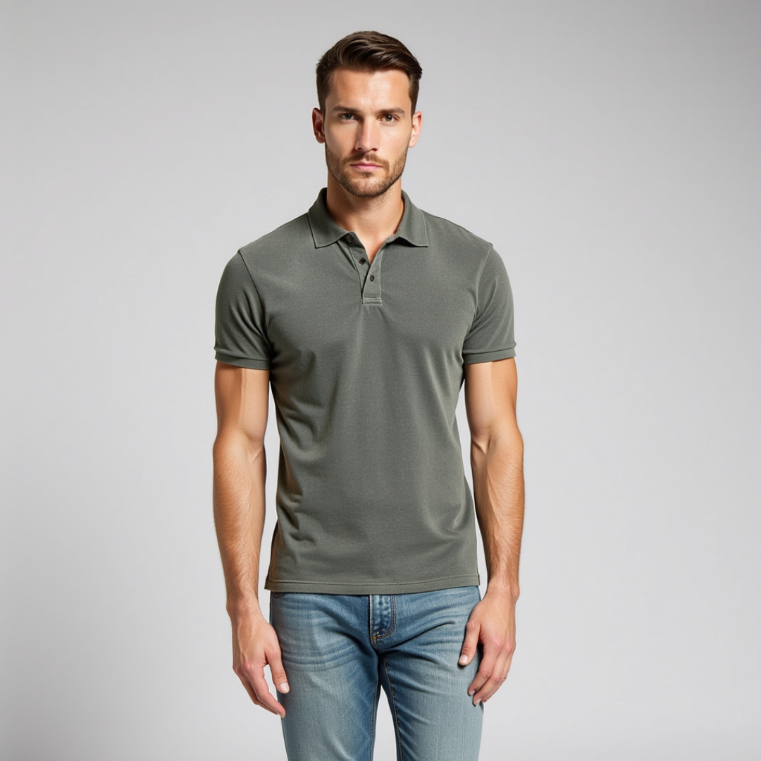 Faded Effect Polo Shirt