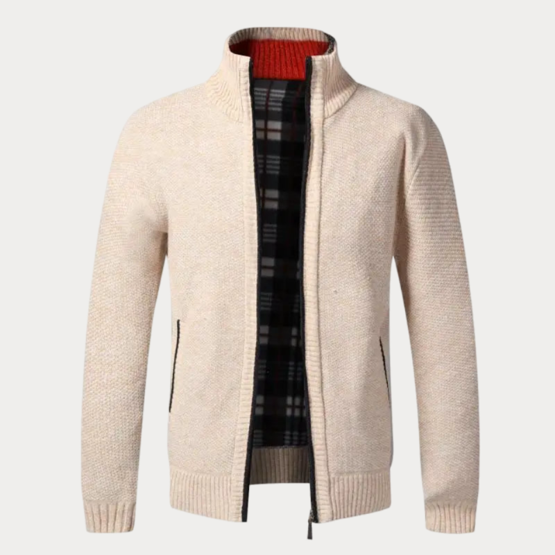 Fleece-Lined Knit Jacket