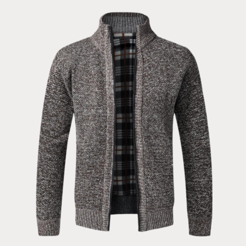 Fleece-Lined Knit Jacket