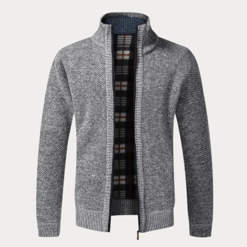 Fleece-Lined Knit Jacket