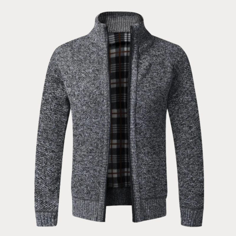 Fleece-Lined Knit Jacket