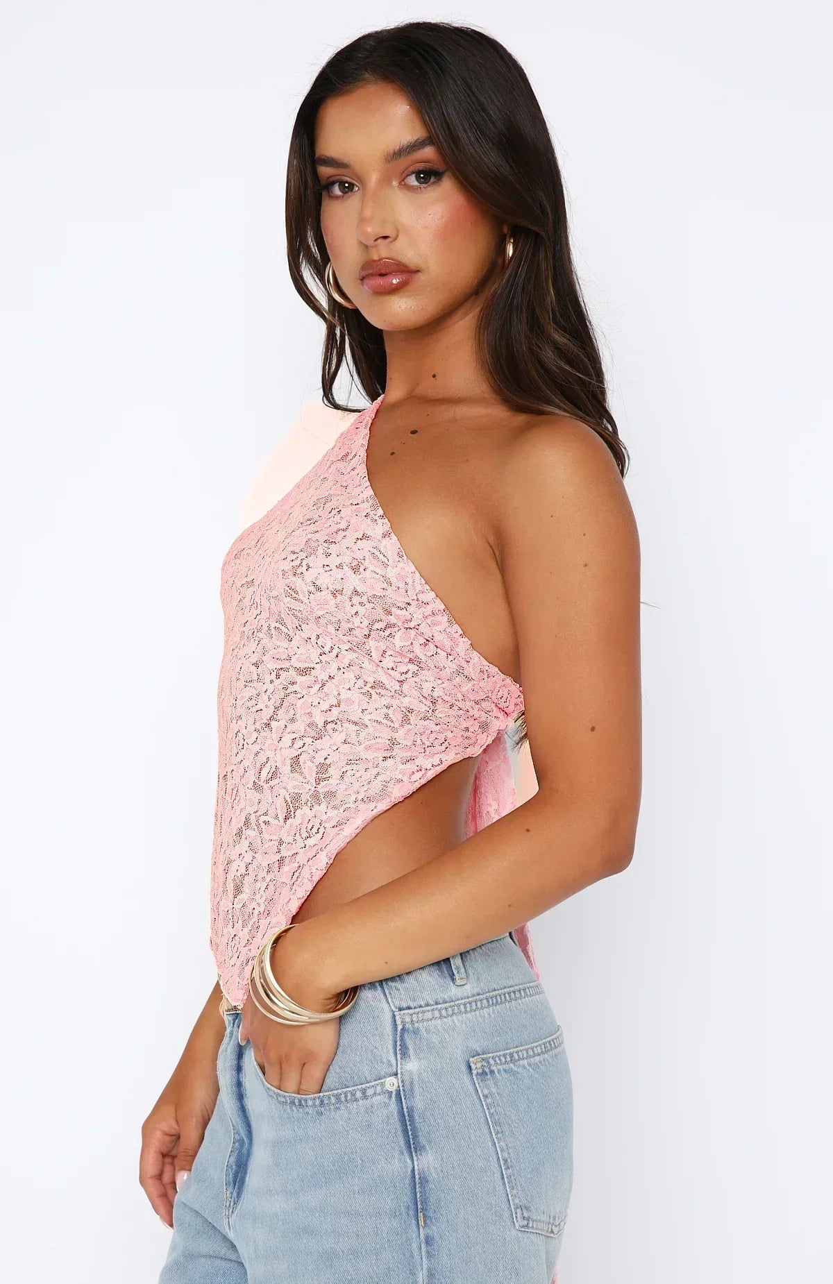 Asymmetric Lace Top