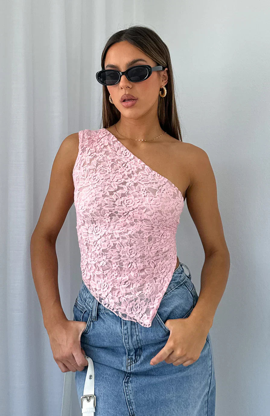 Asymmetric Lace Top