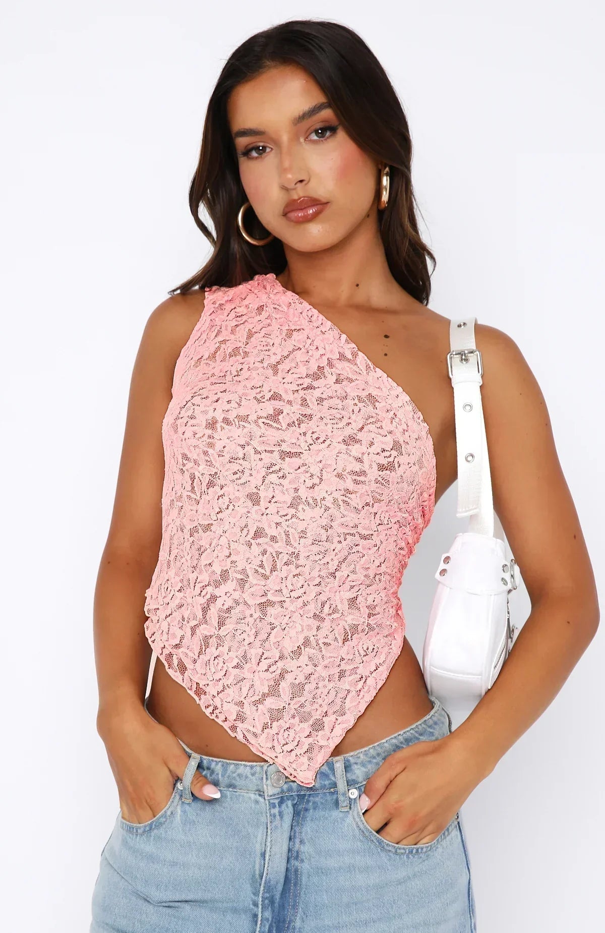 Asymmetric Lace Top