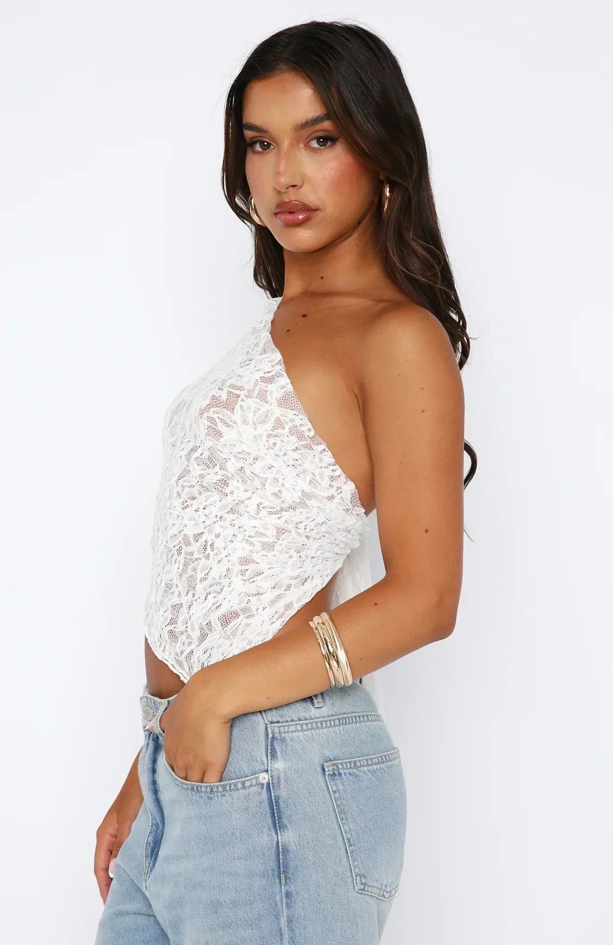 Asymmetric Lace Top