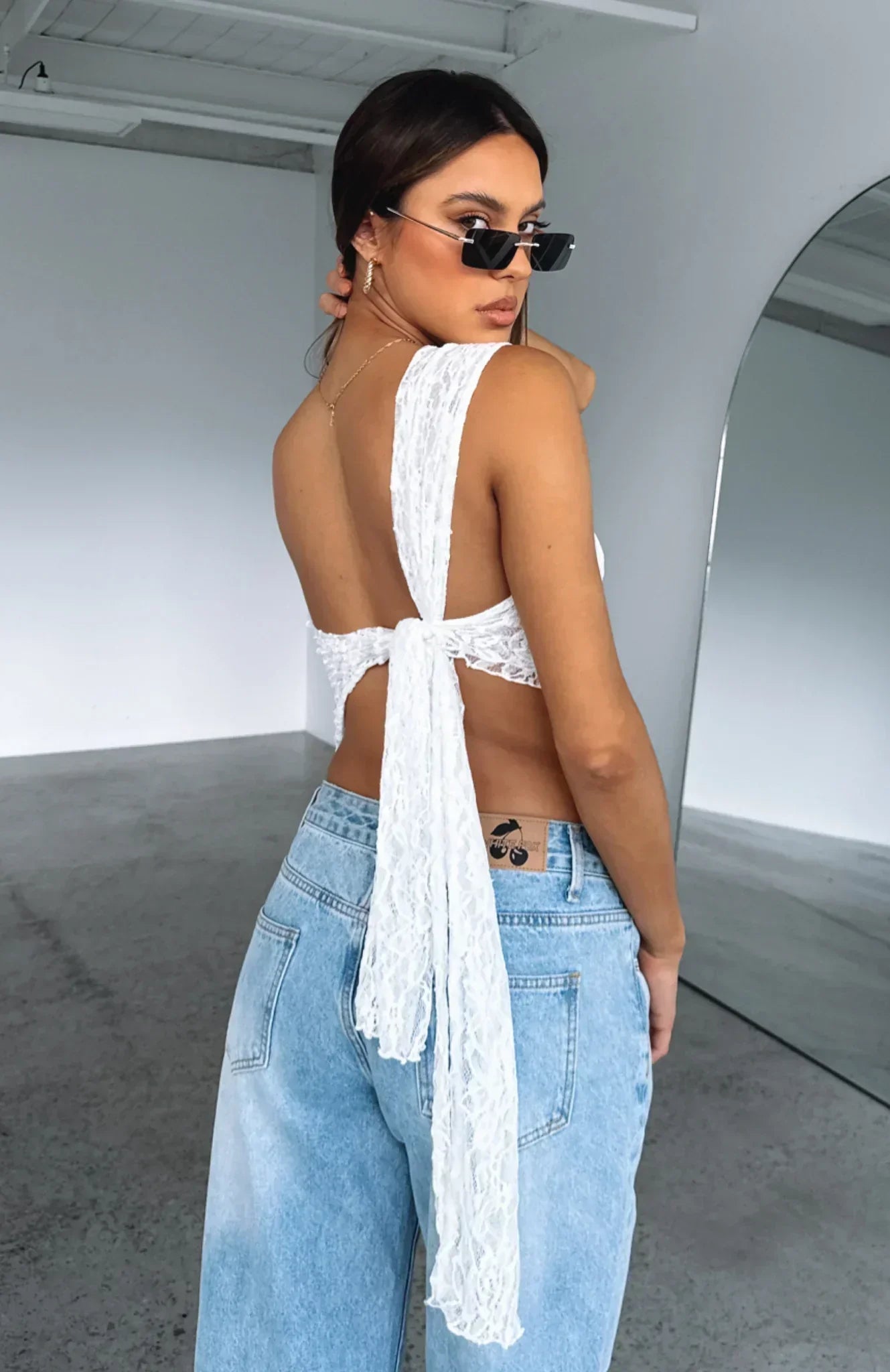 Asymmetric Lace Top
