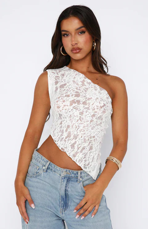 Asymmetric Lace Top